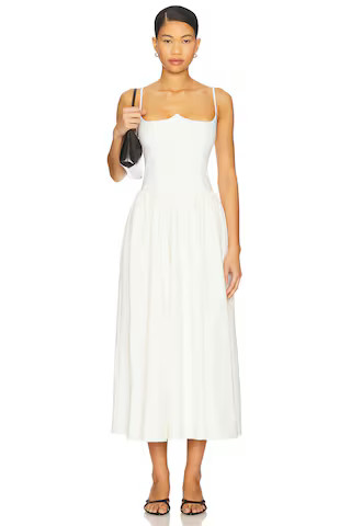 Camila Coelho Antonella Midi Dress in White from Revolve.com | Revolve Clothing (Global)