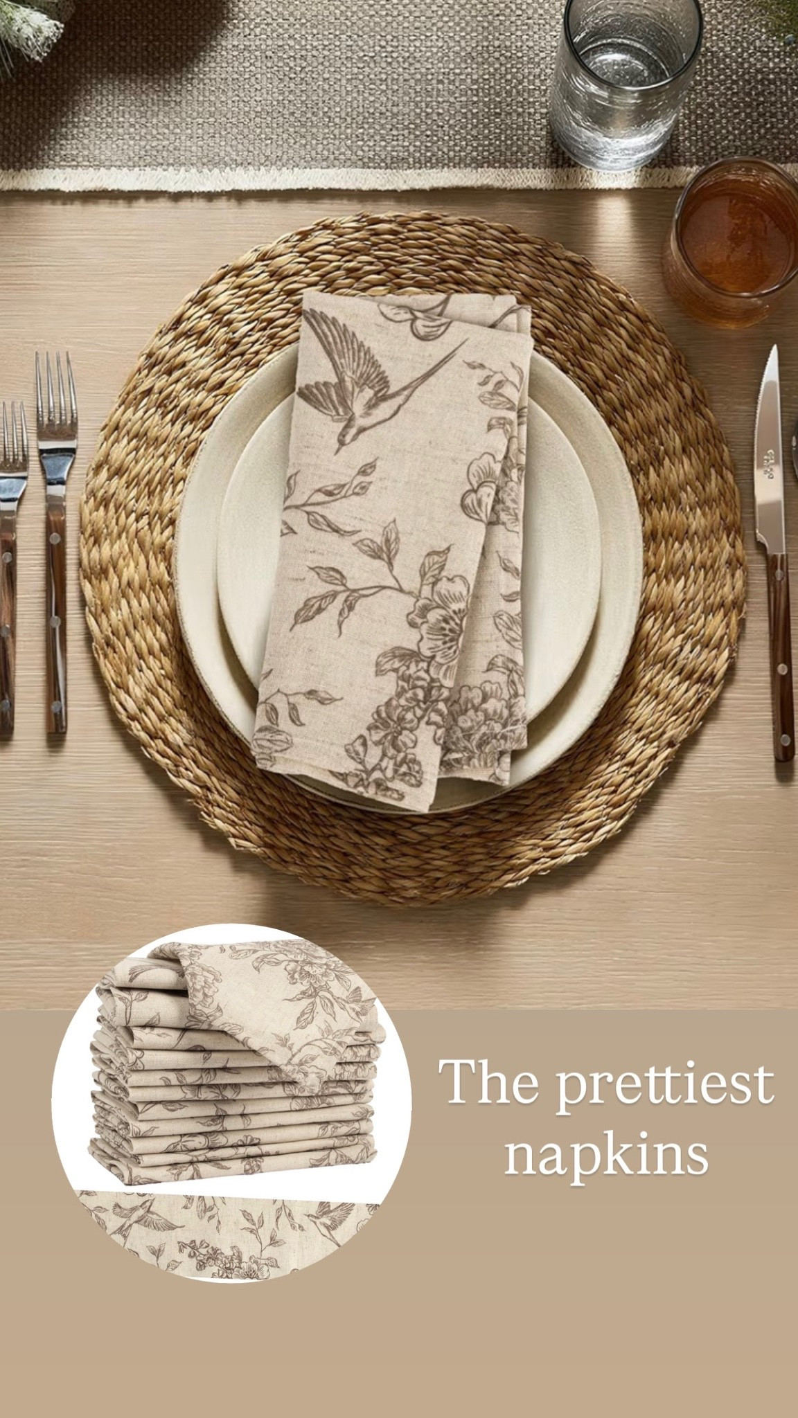 Summer setting… gorgeous floral napkins to add to the table 🤎🤎

#LTKSeasonal #LTKHome #LTKSaleAlert
