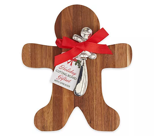 Design Imports Gingerbread Man Cutting Board Gift Set - QVC.com | QVC
