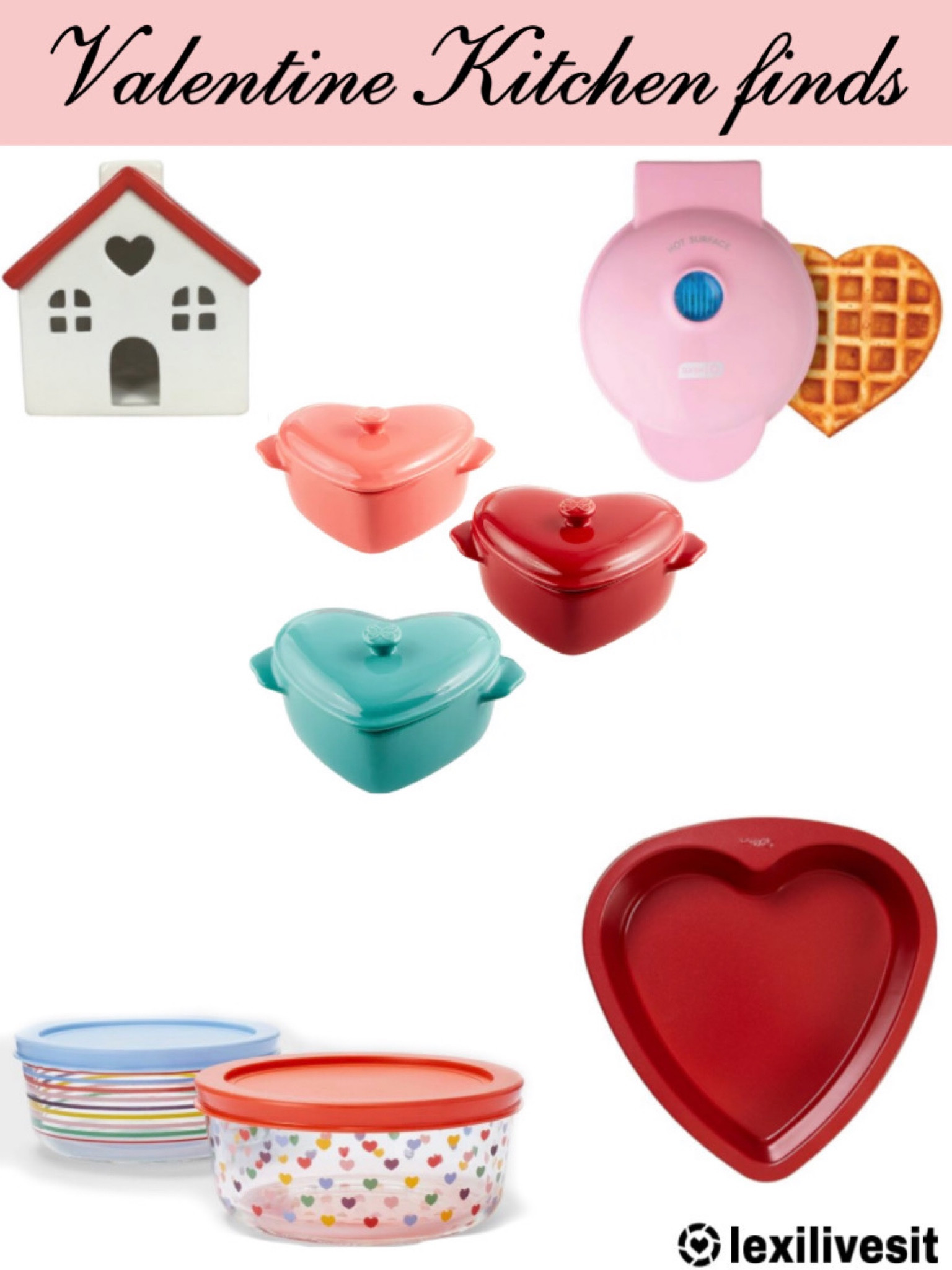 Valentine’s Home decor for Kitchen! How cute are the heart-shaped mini Dutch ovens!? 😍 And, the Heart-shaped mini waffle maker is my favorite! 

#LTKSeasonal #LTKhome