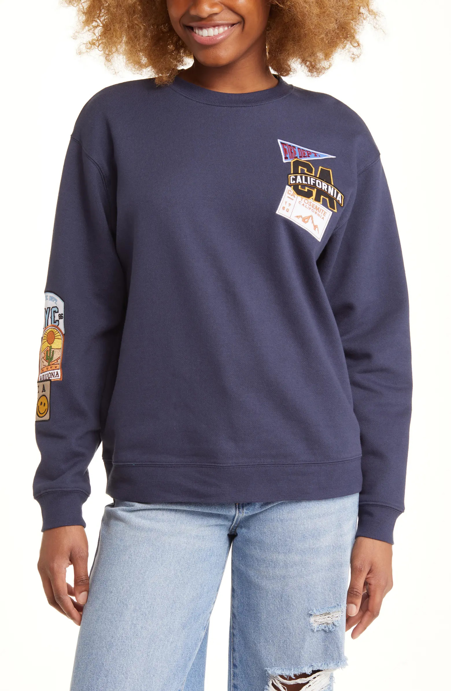 Vinyl Icons Patches Cotton Blend Sweatshirt | Nordstrom | Nordstrom