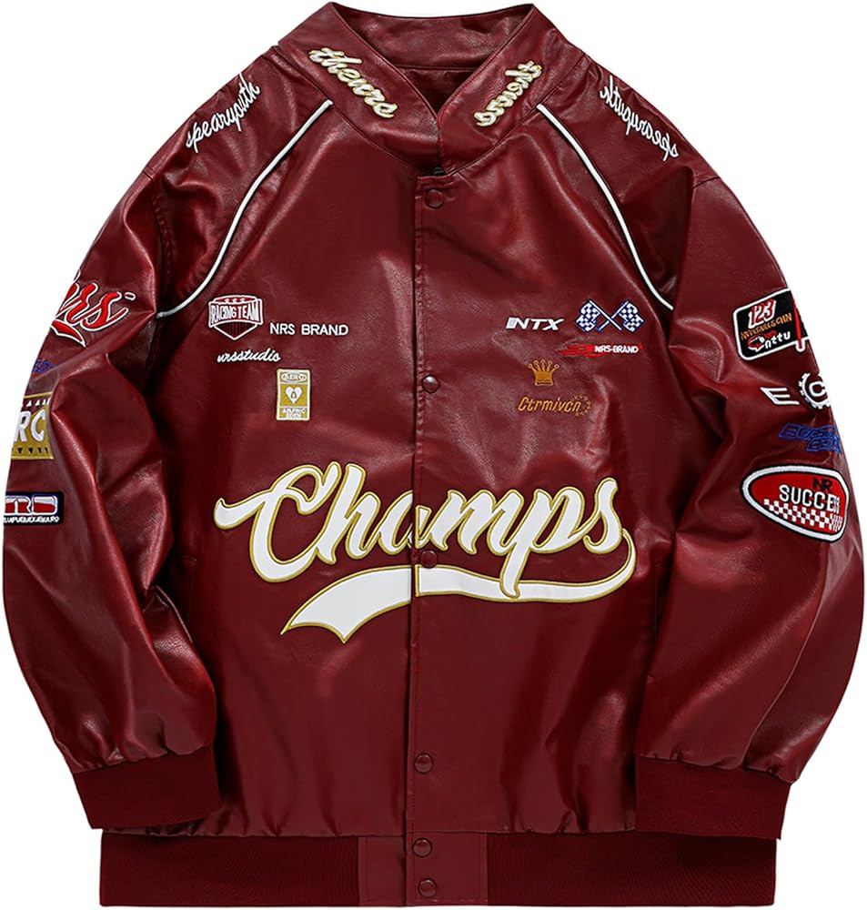 Aelfric Eden Faux Leather Jacket Oversized Racing Motorcycle Jackets Moto Coats Unisex Trendy Str... | Amazon (US)