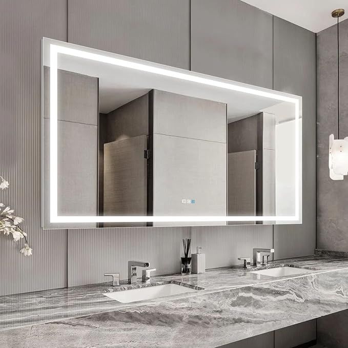 YRSHA 72x36 Inch LED Bathroom Vanity Mirror, Large Wall Mounted Mirror with Lights,Anti-Fog Separ... | Amazon (US)