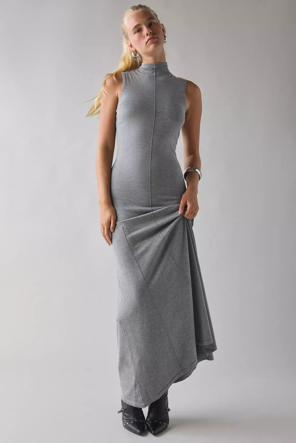 Bardot Astoria High Neck Sleeveless Knit Maxi Dress | Urban Outfitters (US and RoW)