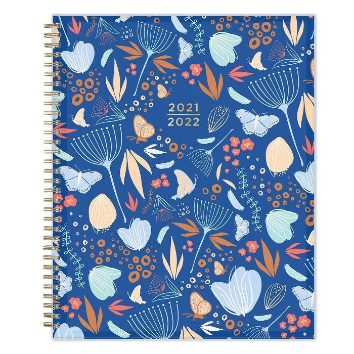 2021-22 Academic Weekly/Monthly Planner 8.5&#34; x 11&#34; Floralfly Blue - Senn and Sons | Target