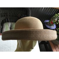 straw Hat, Beige Shade Beach Sun Tan Wide Brim Garden Natural Hiking Hat | Etsy (US)