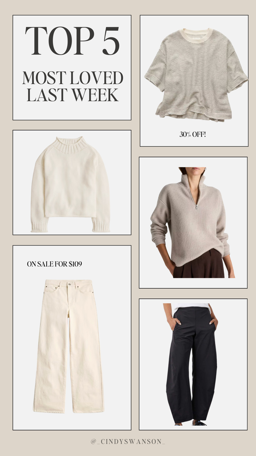 Your top 5 most loved items from last week! Lots of neutrals which I looveee! 

Ruti, Jcrew, American Eagle, Quince 

 #LTKootd #LTKU #LTKOver40