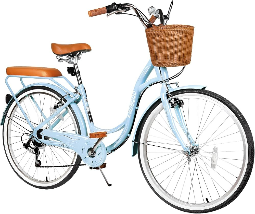 26 Inch Beach Cruiser Bike for Women, Hybrid Womens Bike with 7 Speed, Adjustable Seat, Lightweig... | Amazon (US)