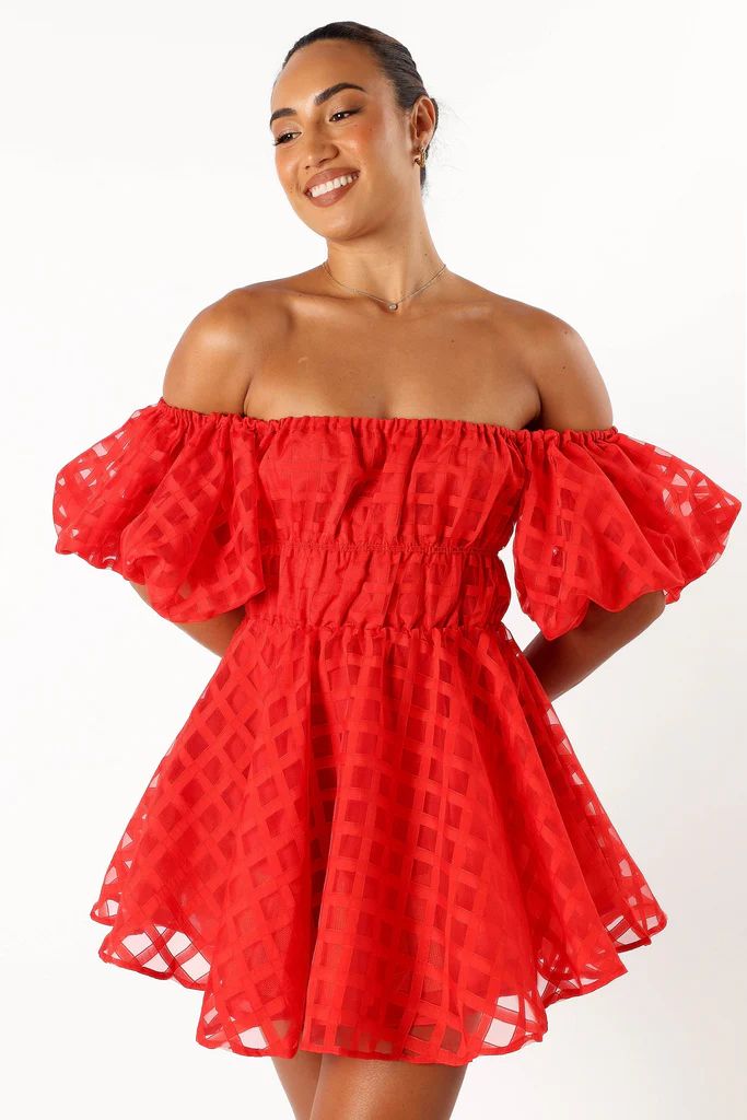 Philia Off Shoulder Mini Dress - Red | Petal & Pup (US)
