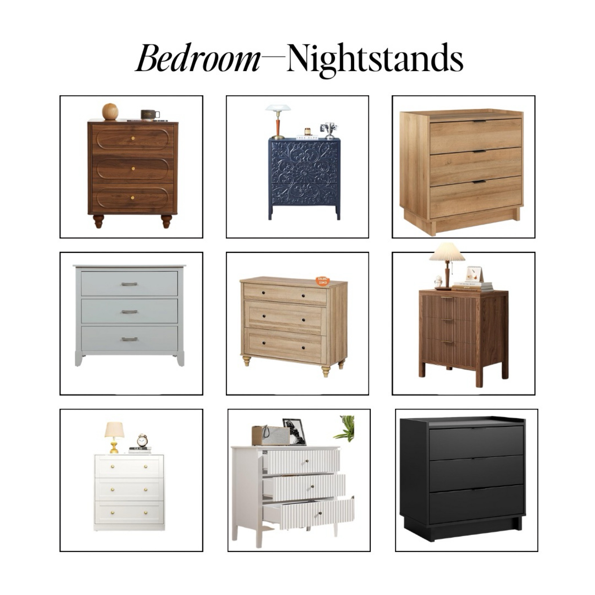 Three drawer nightstands at an affordable price!