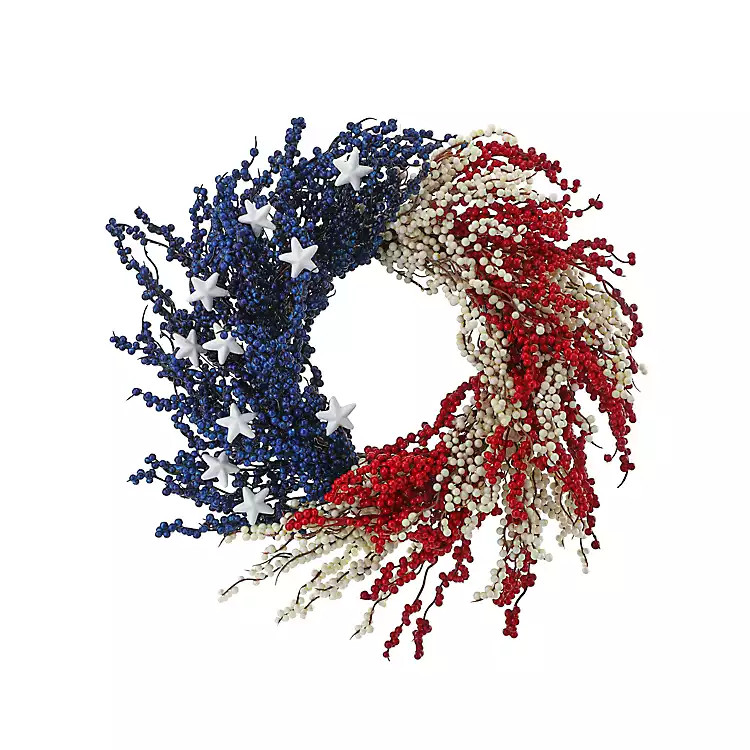 Patriotic Berry and Star Wreath | Kirkland's Home