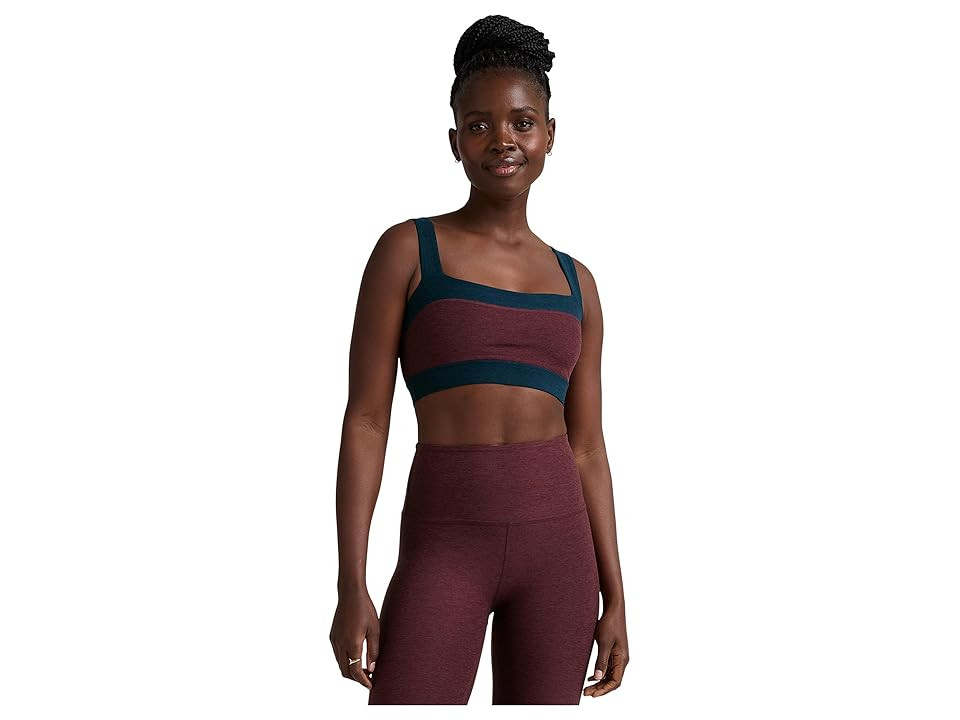 Beyond Yoga Spacedye Horizon Colorblock Bra Women's Bra Midnight Burgundy/Nocturnal Navy Heather : XL, Elastane/Polyester | Zappos