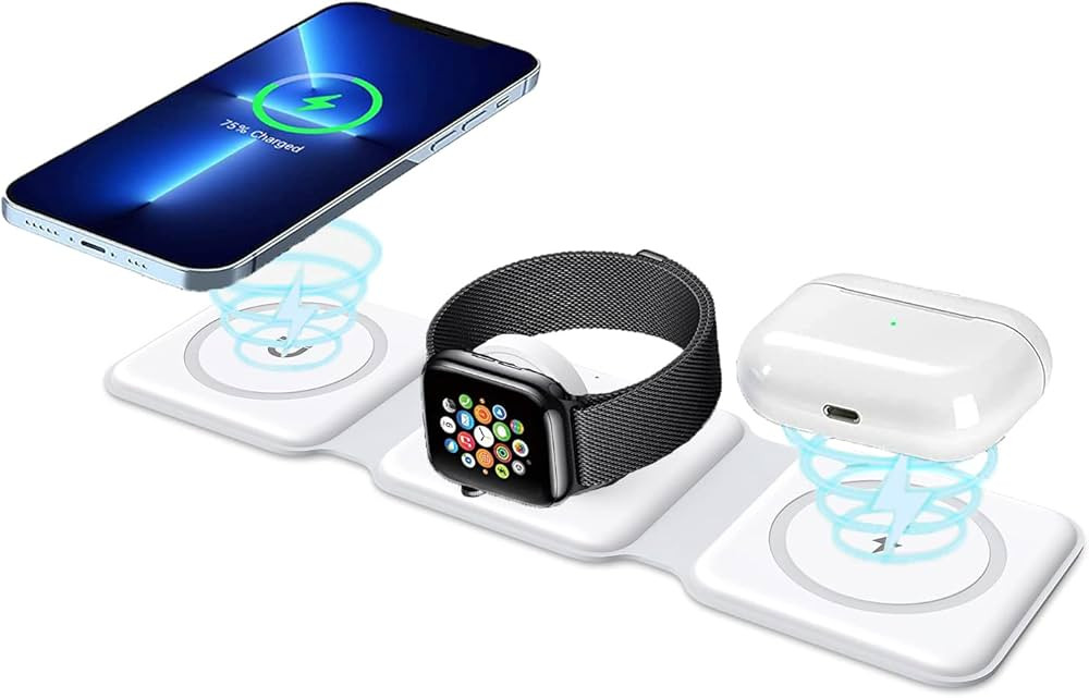 Criacr 3 in 1 Foldable Wireless Charger, Magnetic Fast Wireless Charging Pad, Compatible with iPh... | Amazon (US)