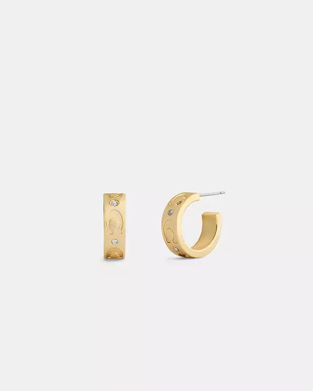 Repeated C Huggie Earrings | Coach - UK