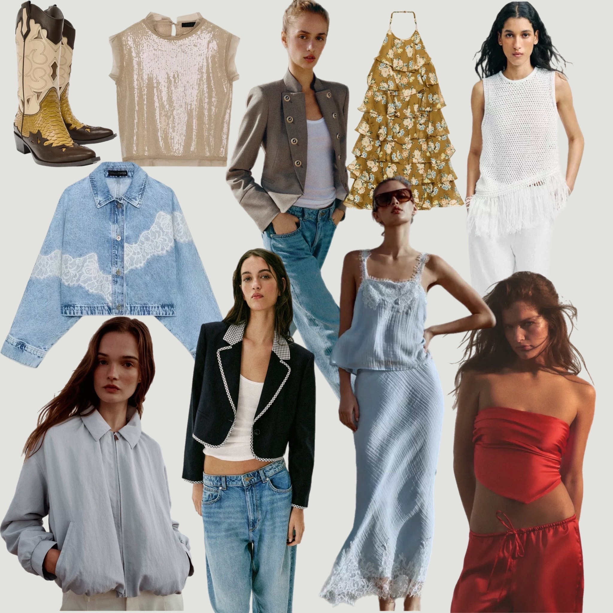  absolutely nailed spring this year 🤍✨ Think lace + denim combos, effortless neutrals, western-inspired boots, and soft feminine textures — all the pieces that make your wardrobe feel elevated but still wearable.

I’m loving the mix of structured blazers, romantic camis, statement skirts, and lightweight layers for that perfect transitional spring look. These are the kind of pieces you can dress up or down, from casual daytime outfits to vacation nights.

If you’re building a capsule wardrobe for spring, these are must-haves — especially the denim + lace trend, sheer textures, and tailored jackets that instantly make any outfit look expensive.

Everything linked here is perfect for spring outfits, vacation outfits, brunch looks, and everyday chic styling.

#LTKootd #LTKMidsize #LTKPetite