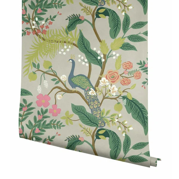Peacock 27' x 27" Wallpaper Roll | Wayfair North America