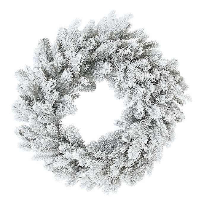 Flocked Grandis Fir Wreath | Ballard Designs, Inc.