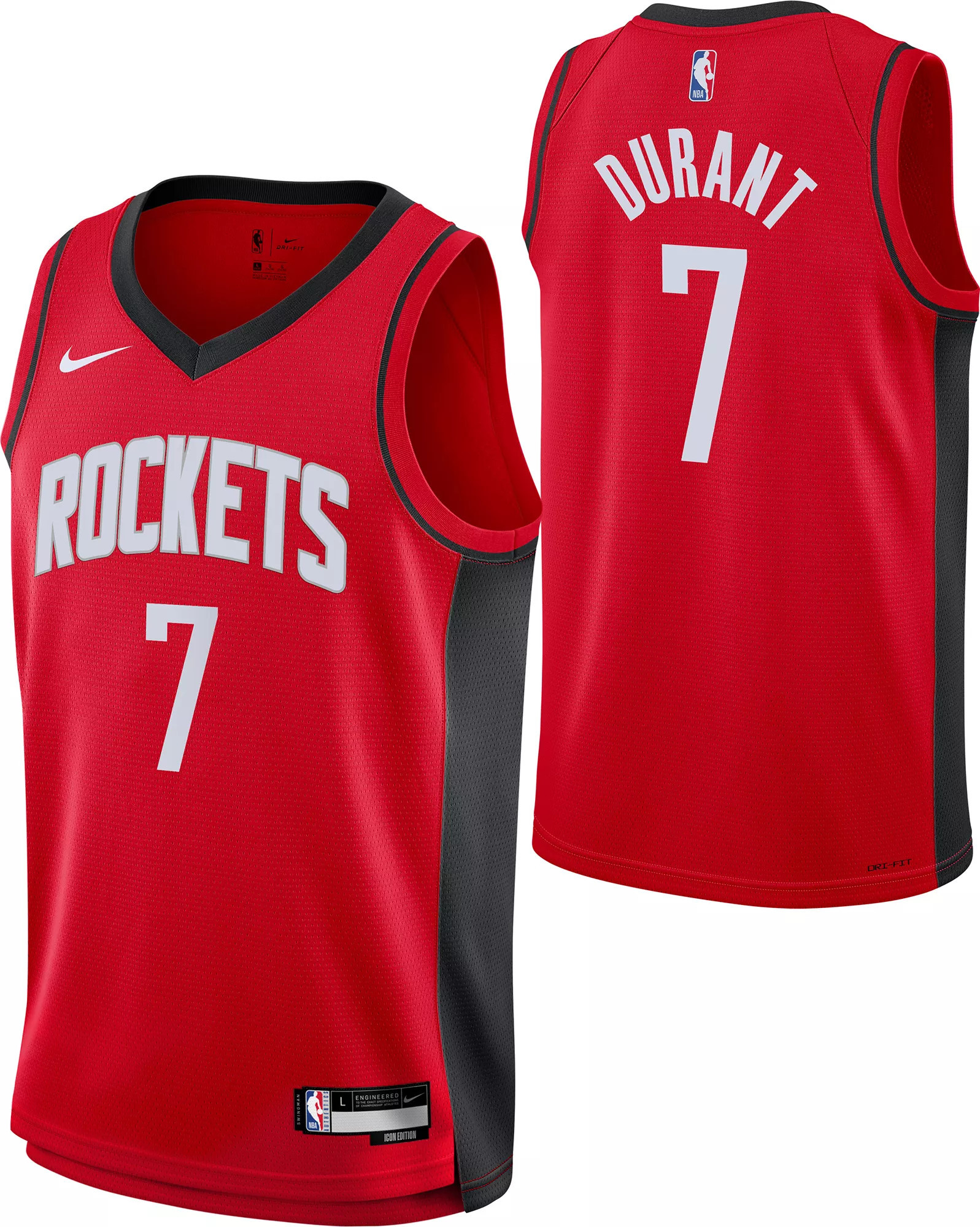 Nike Boys' Houston Rockets Kevin Durant #7 Red Swingman Icon Jersey | DICK'S Sporting Goods