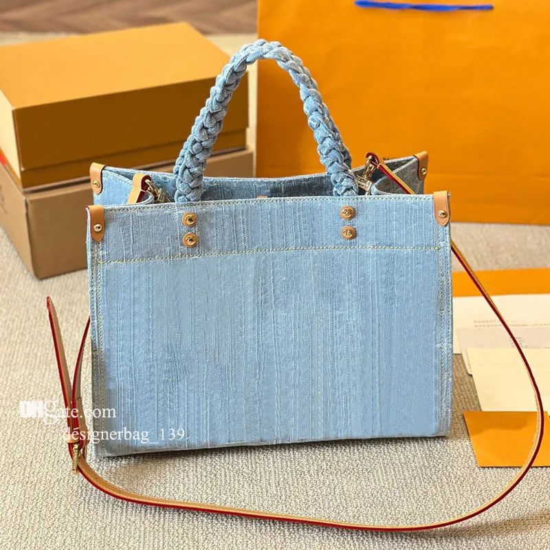 Sky denim bag designer luxury tote bag women crossbody Shoulder Bags vintage underarm hobo leathe... | DHGate