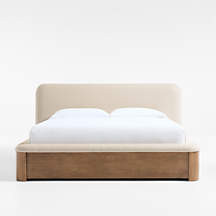 Palermo Wood & Upholstered 2-Drawer King Storage Bed + Reviews | Crate & Barrel | Crate & Barrel