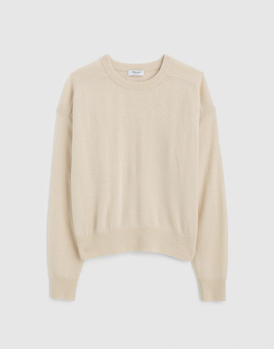 Rib-Stitch Crewneck Sweater in Cashmere | Madewell