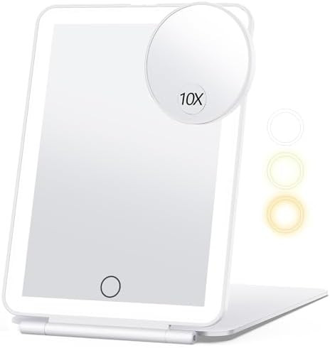 Rechargeable Makeup Mirror for Travel, Vanity Mirror with 80LEDs, 3 Color Light, 2000mAh Battery,... | Amazon (US)