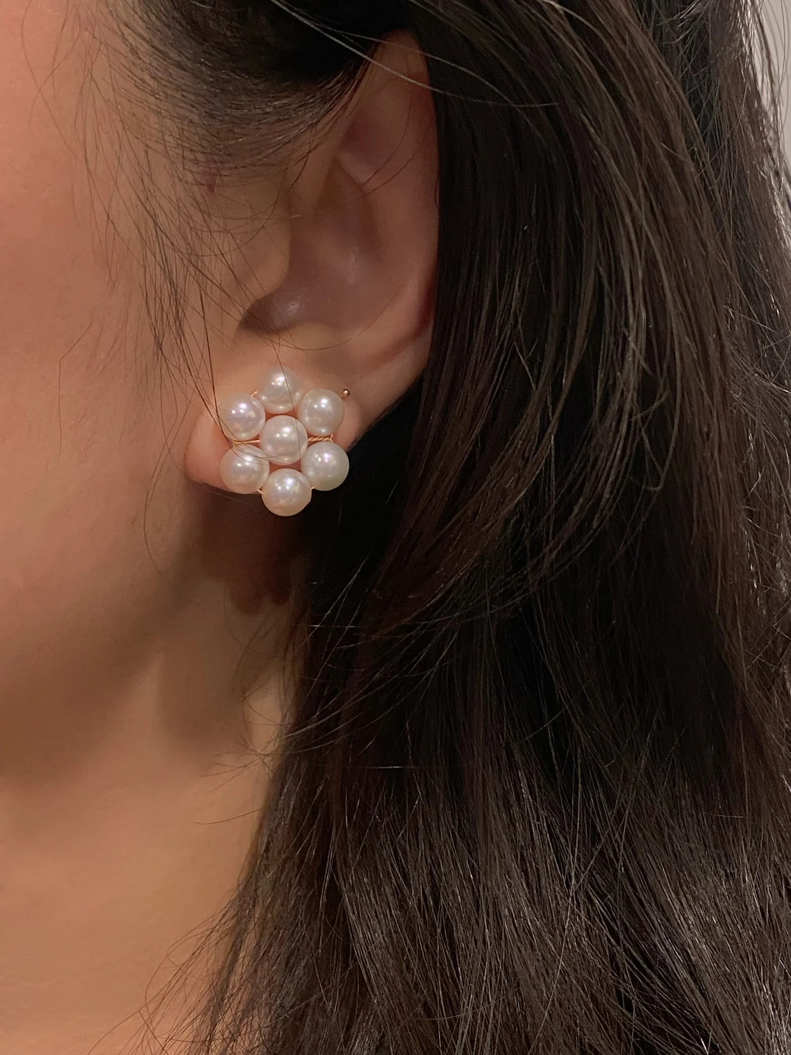 Natural Fresshwater Pearl Flora Stud Earring Gift for Mom Anniversary jewelry Gift Wedding Earrin... | Etsy (US)