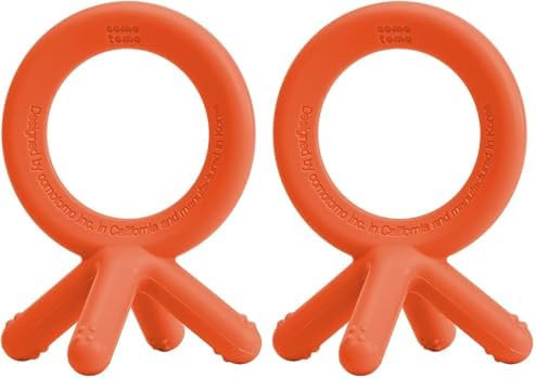 Comotomo Silicone Baby Teether, Orange (Pack of 2) | Amazon (US)