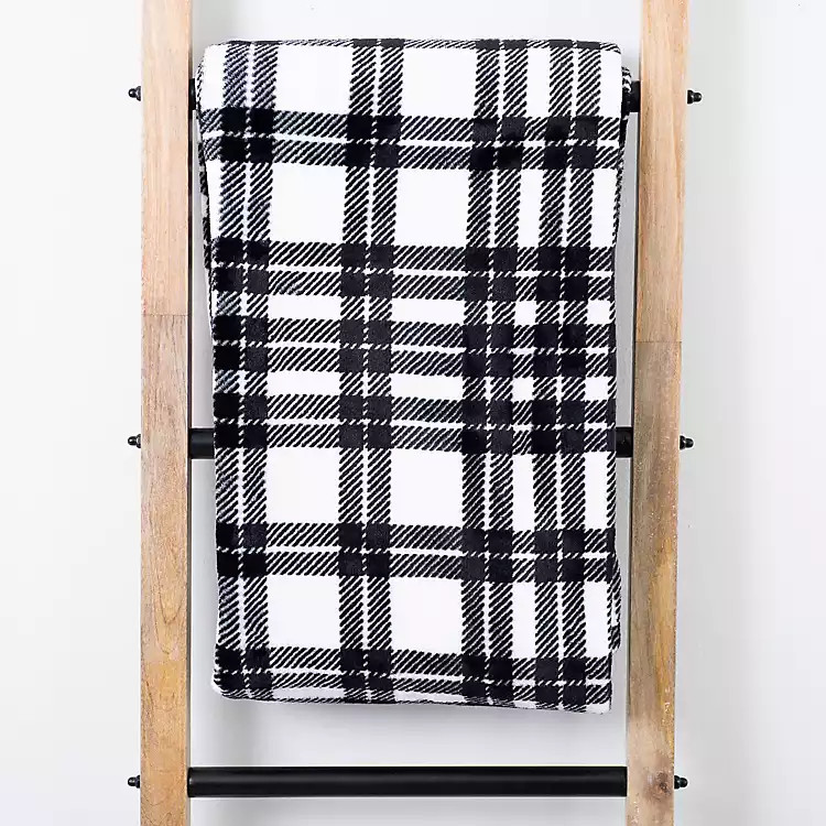 Black and White Railroad Plaid Throw | Kirkland's Home