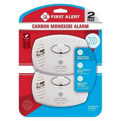First Alert 2pk CO400CN2 Battery Powered Carbon Monoxide Detector: Best CO Detector, 9-Volt Alkaline Battery Included | Target