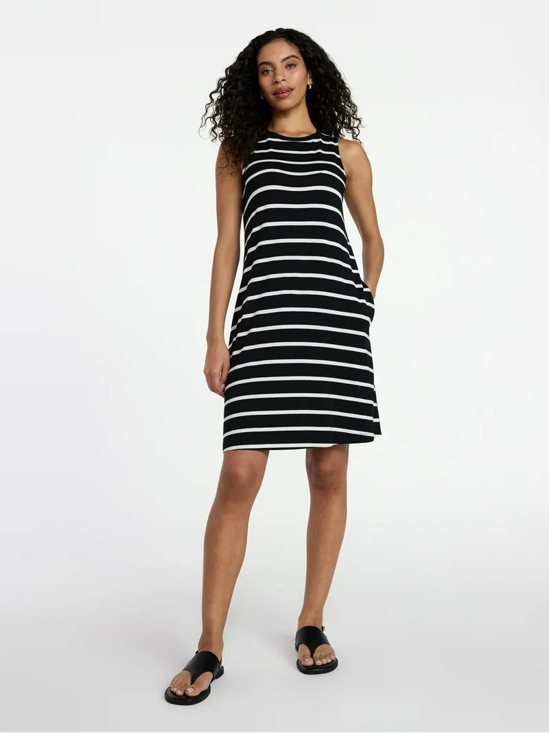 Time and Tru Women\u2019s Sleeveless Knit Swing Dress, Sizes XS-XXXL | Walmart (US)