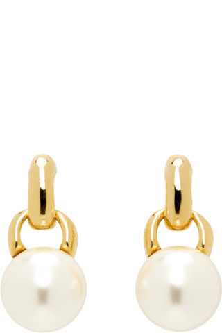 Gold Everyday Pearl Earrings | SSENSE