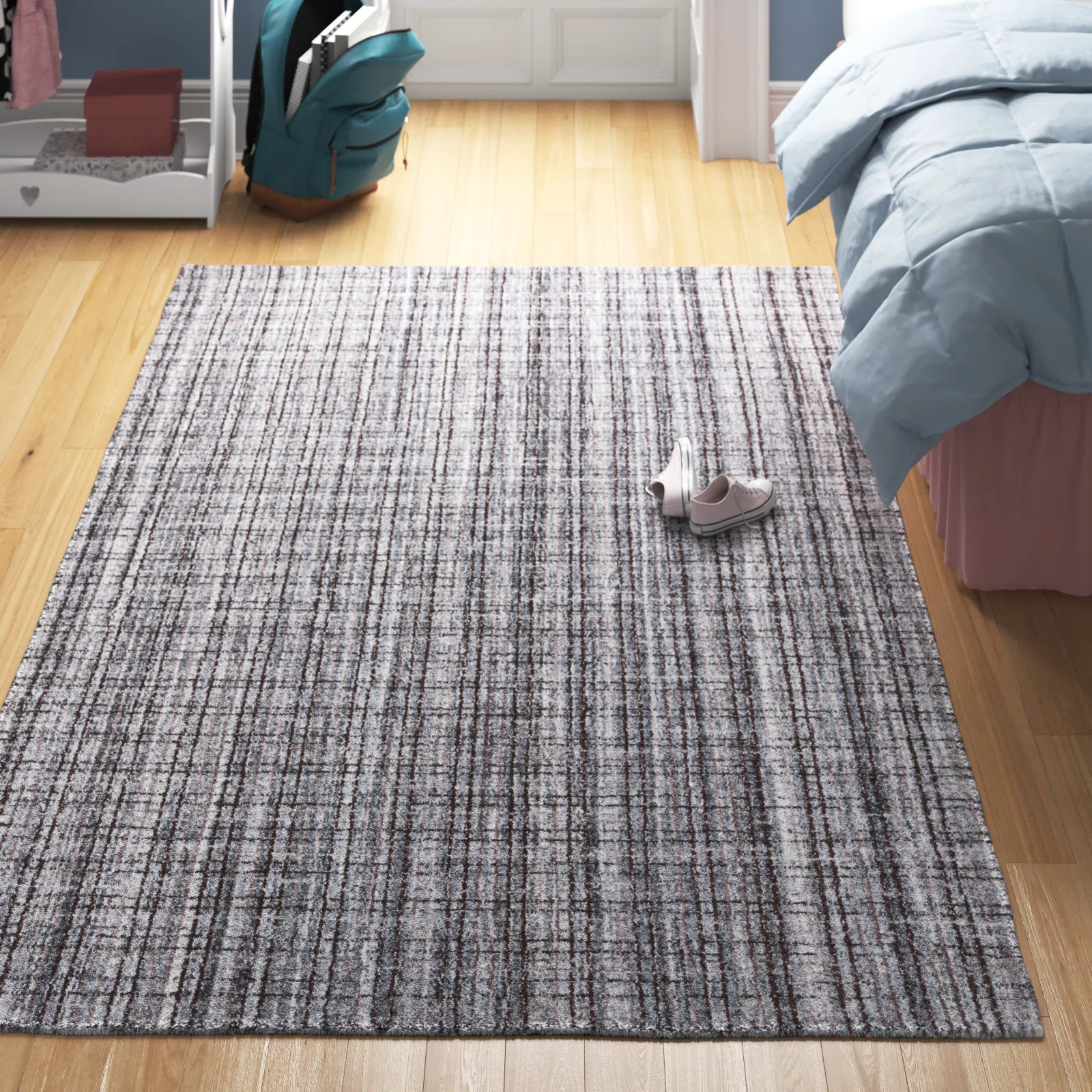 Bromsgrove Plaid Hand Tufted Wool/Cotton Area Rug in Gray/Black | Wayfair North America