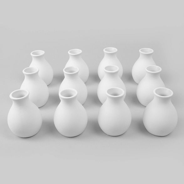 12ct White Ceramic Paintable 3" Bud Vases - Bullseye's Playground™ | Target