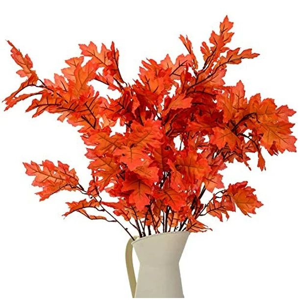 4Pack Artificial Maple Leaves Stems Autumn Leaves Fall Leaves 38" Fall Maple Leaf Stem for Home K... | Walmart (US)