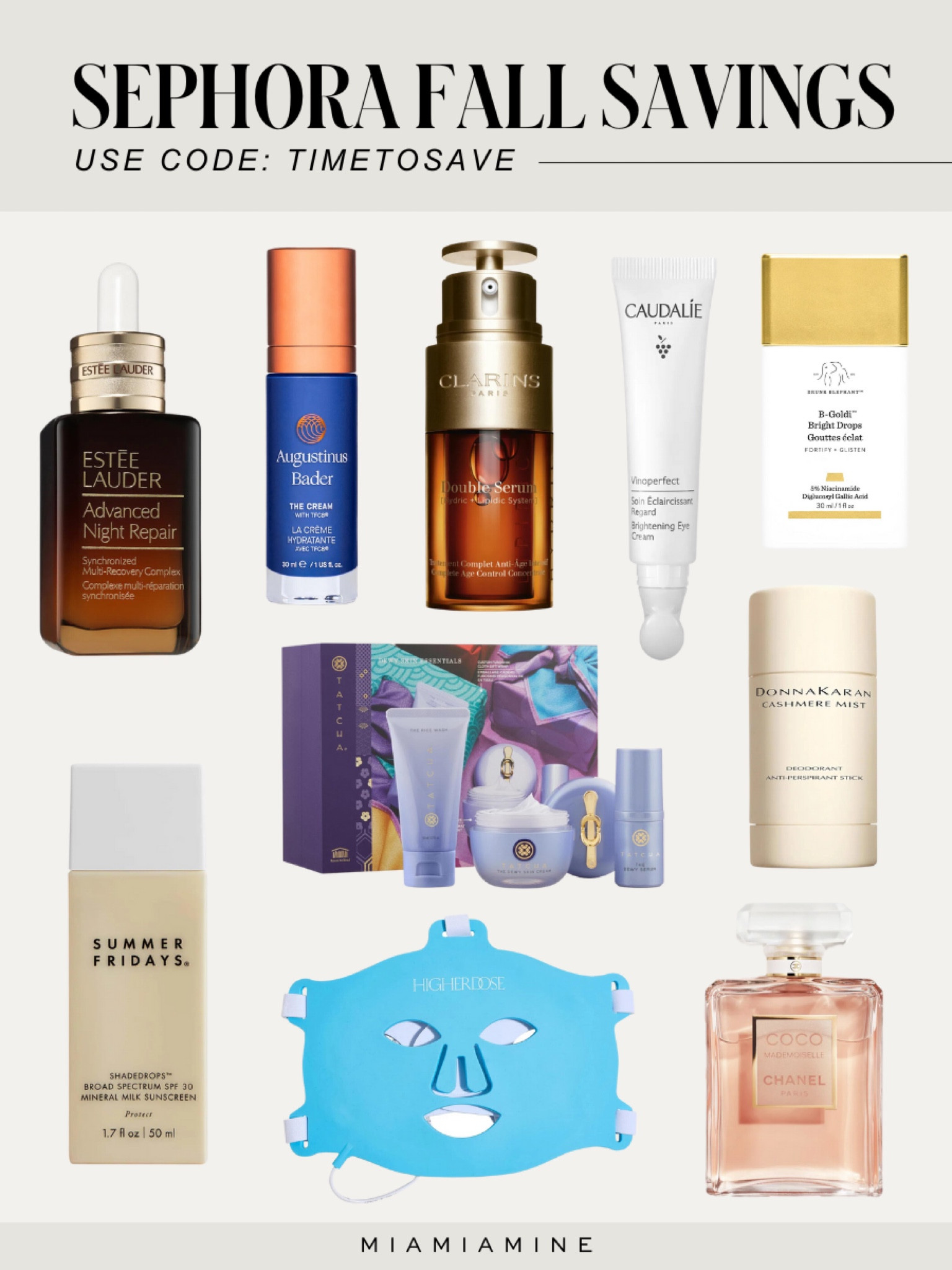 The Sephora fall savings event starts today
Rouge members save 20% off with code: TIMETOSAVE
Clarins double serum
Donna Karan deodorant 
Summer Fridays sunscreen 
LED face mask
Augustinus bader moisturizer 
Chanel mademoiselle perfume 
Casual is eye cream 

#LTKbeauty #LTKHolidaySale #LTKfindsunder100