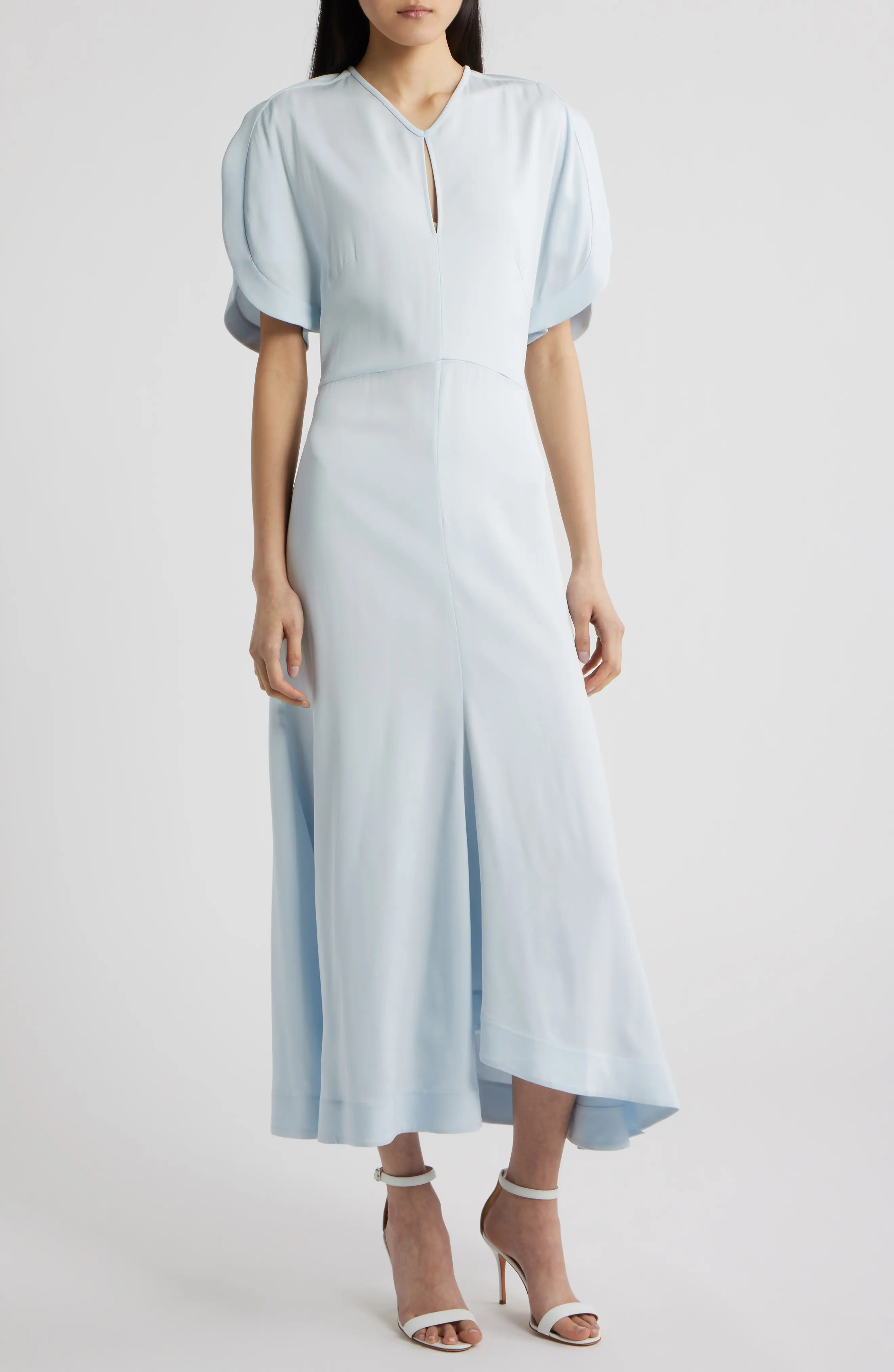 BOSS Denaz High Low Midi Dress in Pale Lagoon at Nordstrom, Size 2 | Nordstrom