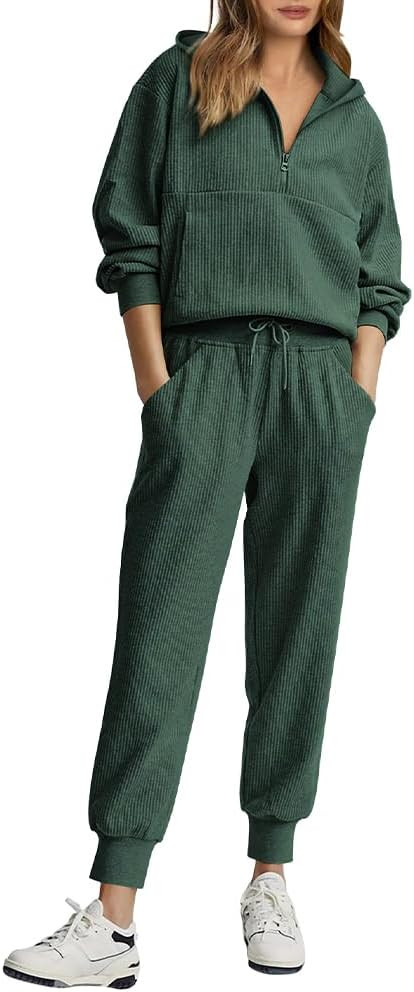 BTFBM Women's Two Piece Tracksuit Fall Long Sleeve Zip Up Hoodie Sweatshirt Long Pants Drawstring... | Amazon (US)