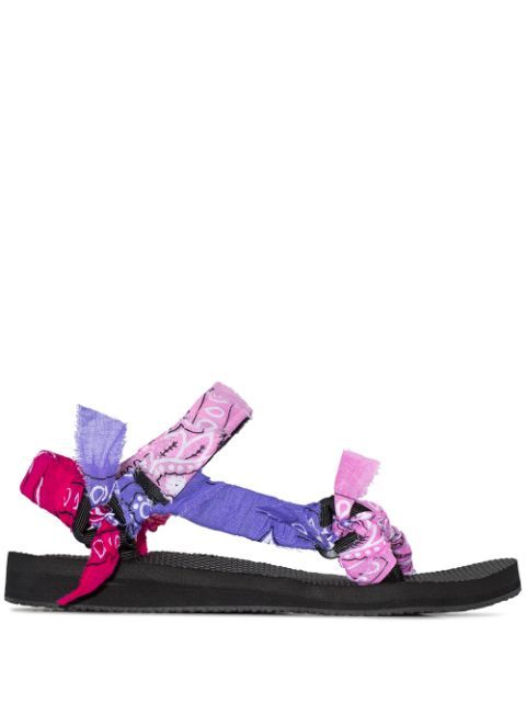 pink and purple bandana knotted flat sandals | Farfetch (UK)