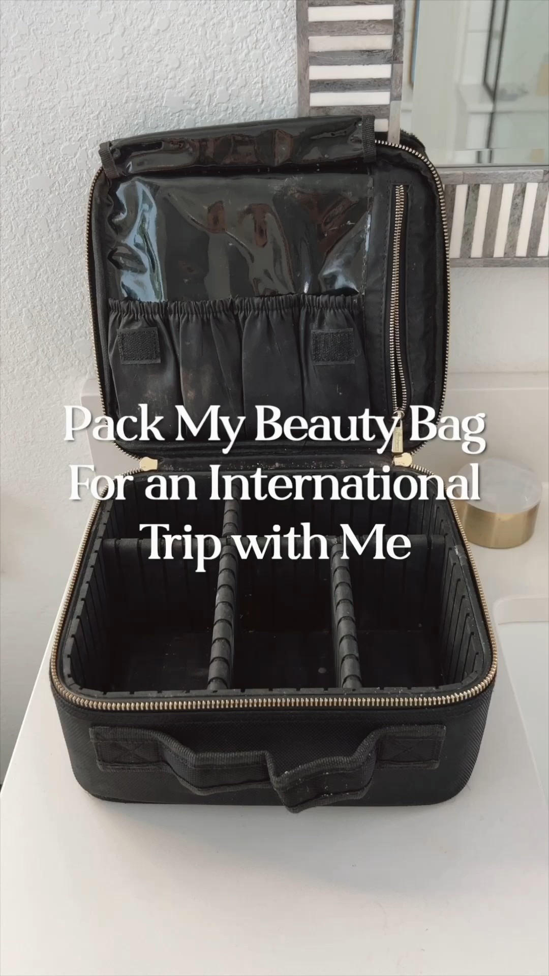 Travel makeup bag with all the skincare and makeup I need for a week! Love this makeup bag because it fits in a carry on or my backpack and I use sleeves to protect the brushes  

#LTKTravel #LTKBeauty