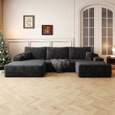 Cloud Sofa with 1 Ottoman,Modern Minimalist Upholstered Couches,Comfort U Shaped Sofa for Living Room | Target