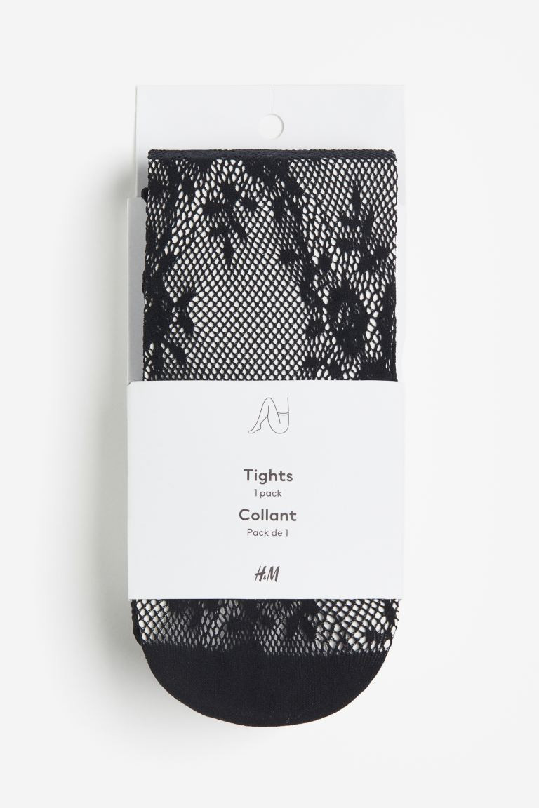 Lace tights - Black/Patterned - Ladies | H&M GB | H&M (UK, MY, IN, SG, PH, TW, HK)