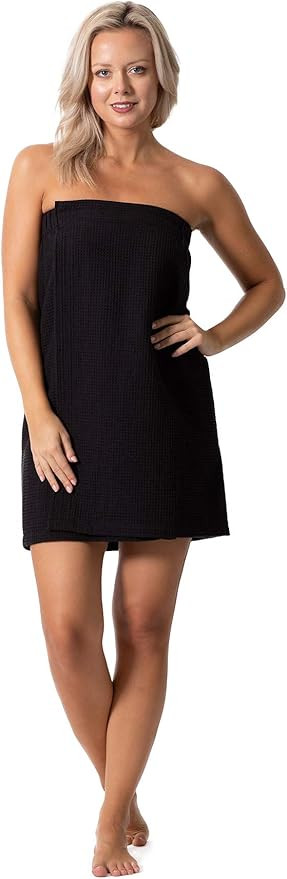 Turkish Linen Women’s Waffle Spa Body Wrap with Adjustable Closure | Amazon (US)