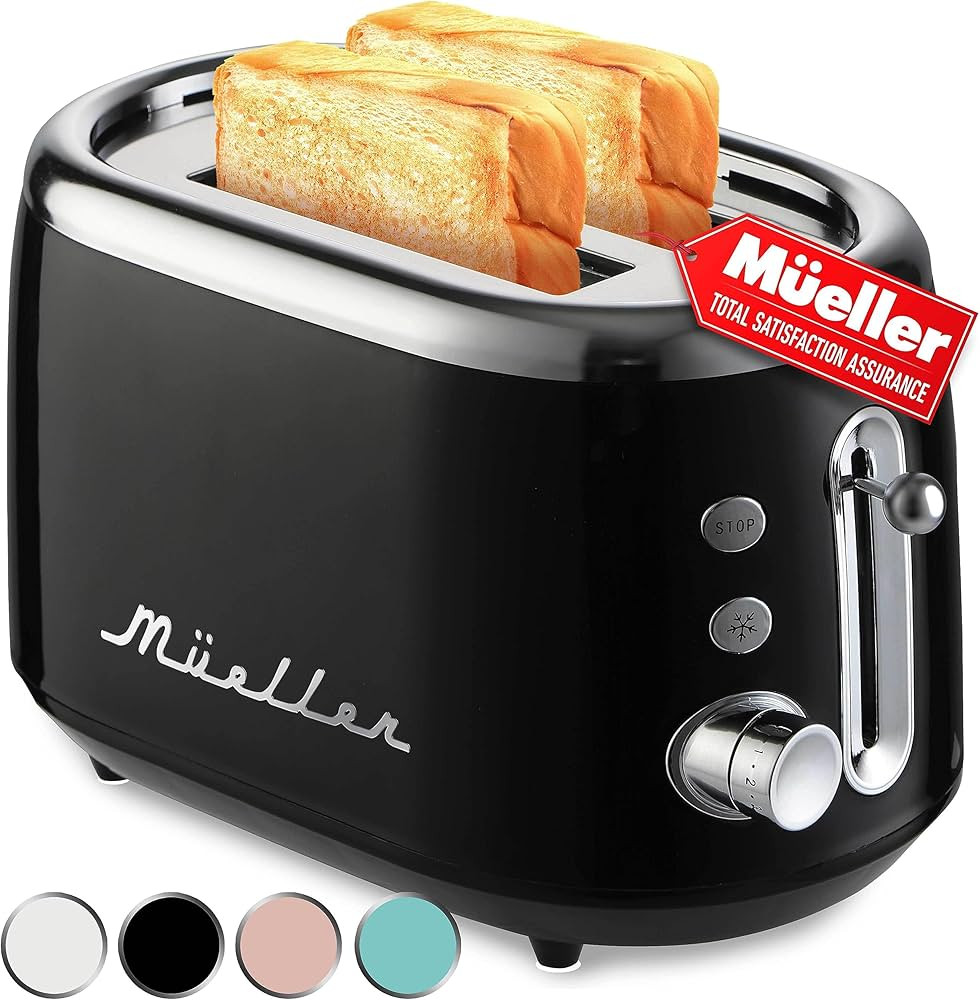Amazon.com: Mueller Retro Toaster 2 Slice with 7 Browning Levels and 3 Functions: Reheat, Defrost... | Amazon (US)