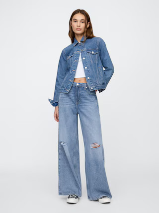 Mid Rise Destructed SuperSoft Baggy Jeans | Gap Factory