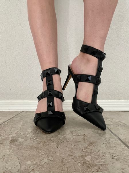 ON SALE! Studded Black Heels with Ankle Strap | 3.5” heel | Also available in nude | #Heels #Shoes #Sale #Deal

#LTKshoecrush #LTKsalealert #LTKfindsunder50
