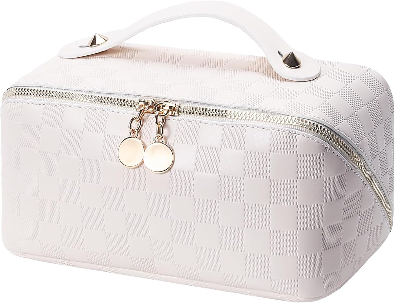 Travel Cosmetic Bag, Large Capacity Checkered Makeup Bag, Waterproof Travel Toiletry Bag for Wome... | Amazon (US)