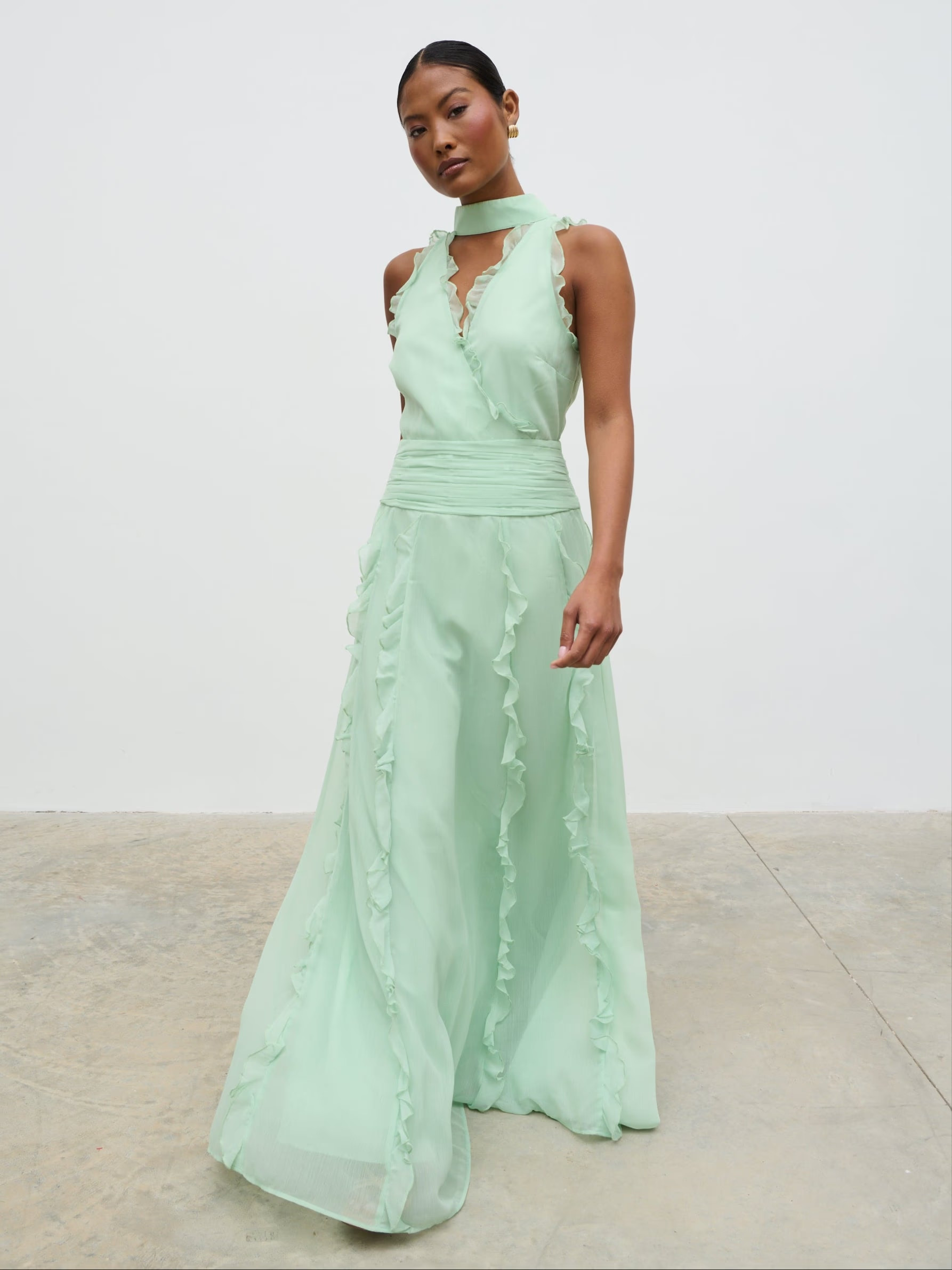 Ingrid Ruffle Maxi Dress | Pretty Lavish (UK)