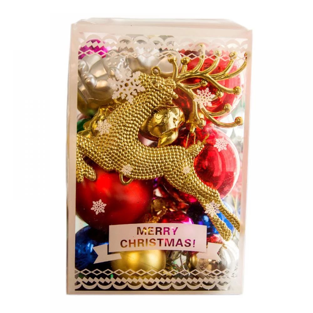30ct Multi-Color Christmas Tree Ball Ornaments Set Shatterproof Christmas Bling-Bling Hanging Dec... | Walmart (US)