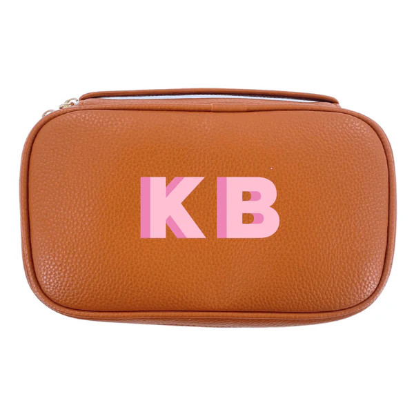 Shadow Monogram Travel Tech Case Organizer | Sprinkled With Pink